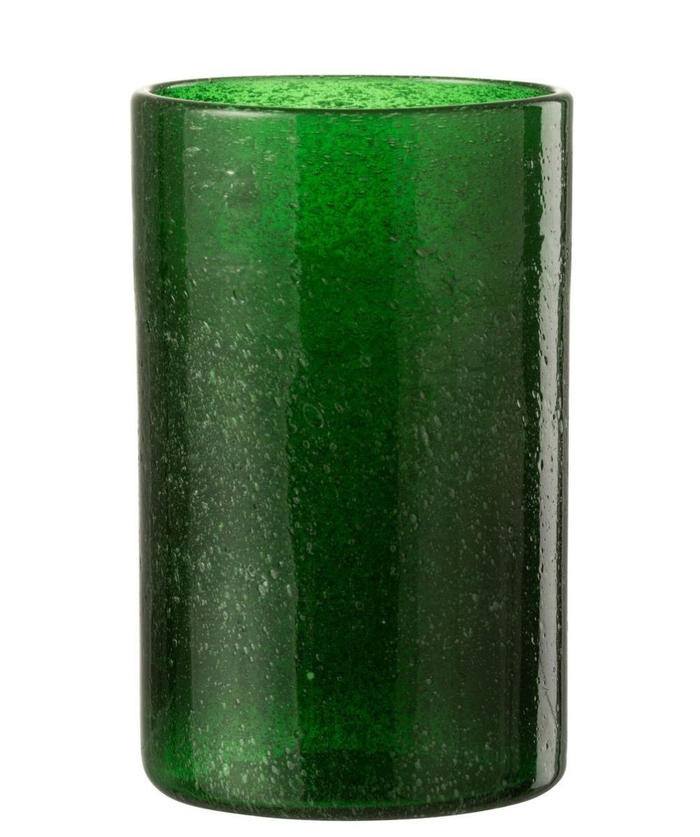 Zelená sklenička s bublinkami Long Drink Lisboa - Ø8*13cm / 500ml J-Line by Jolipa - LaHome - vintage dekorace
