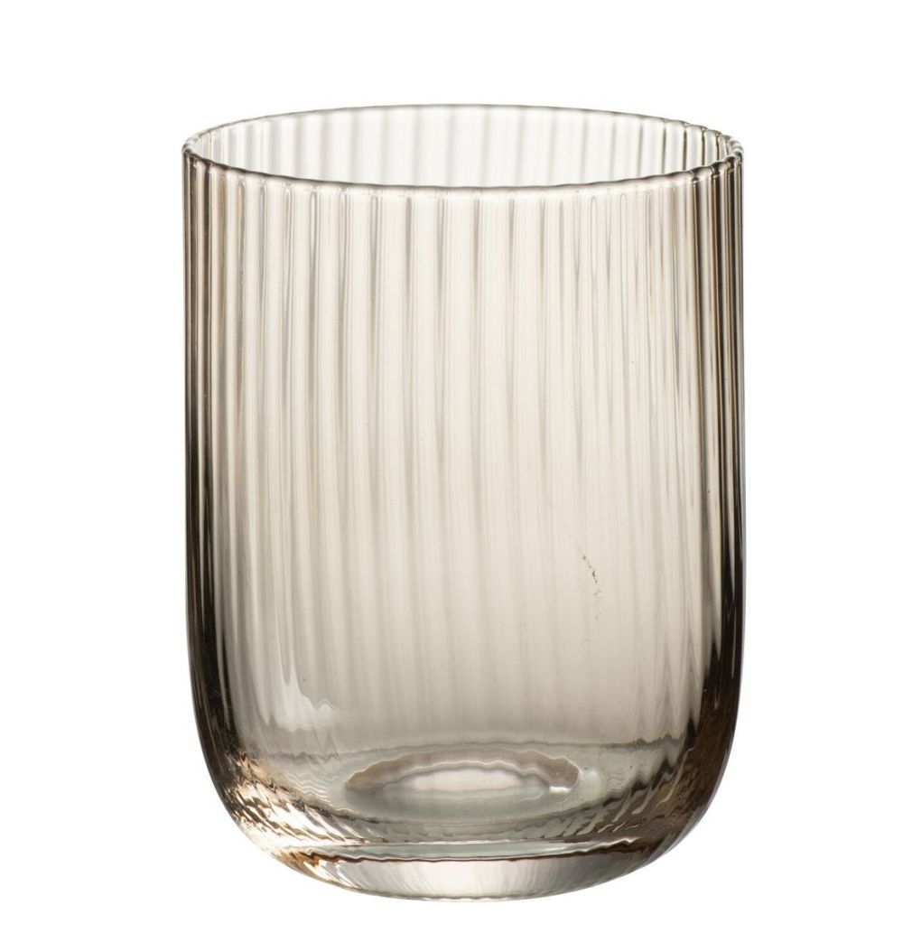 Jantarová sklenička na vodu s vroubkováním Ralph - Ø7*9cm / 260ml J-Line by Jolipa - LaHome - vintage dekorace