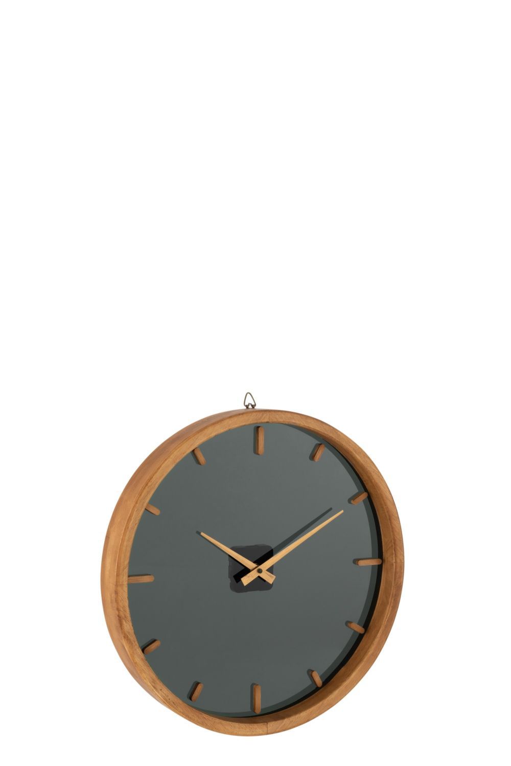 Dřevěné černohnědé hodiny Herve S - Ø40*5 cm J-Line by Jolipa - LaHome - vintage dekorace