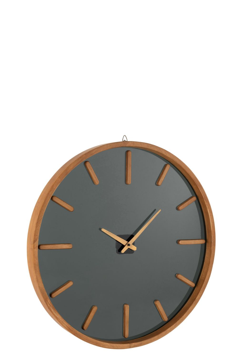 Dřevěné černohnědé hodiny Herve M - Ø60*5 cm J-Line by Jolipa - LaHome - vintage dekorace