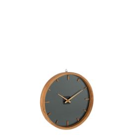 Dřevěné černohnědé hodiny Herve S - Ø40*5 cm J-Line by Jolipa