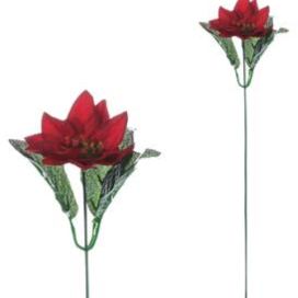 Autronic Květina umělá Poinsécie, vánoční růže , barva červená 1-hlavá UK-0027