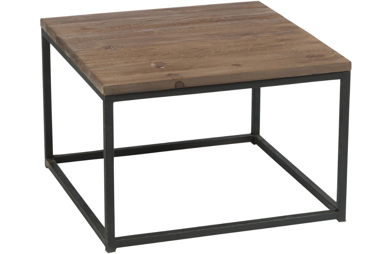 Hnědý dřevěný odkládací stolek J-line Conrad 60 x 60 cm - Designovynabytek.cz