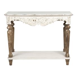 Dřevěný konzolový stůl s ornamenty Herluin - 103*40*81 cm Clayre & Eef