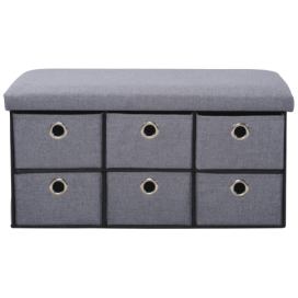 Sedací lavice s úložnými boxy Kesper, šedá, 80,5 x 40 x 40 cm