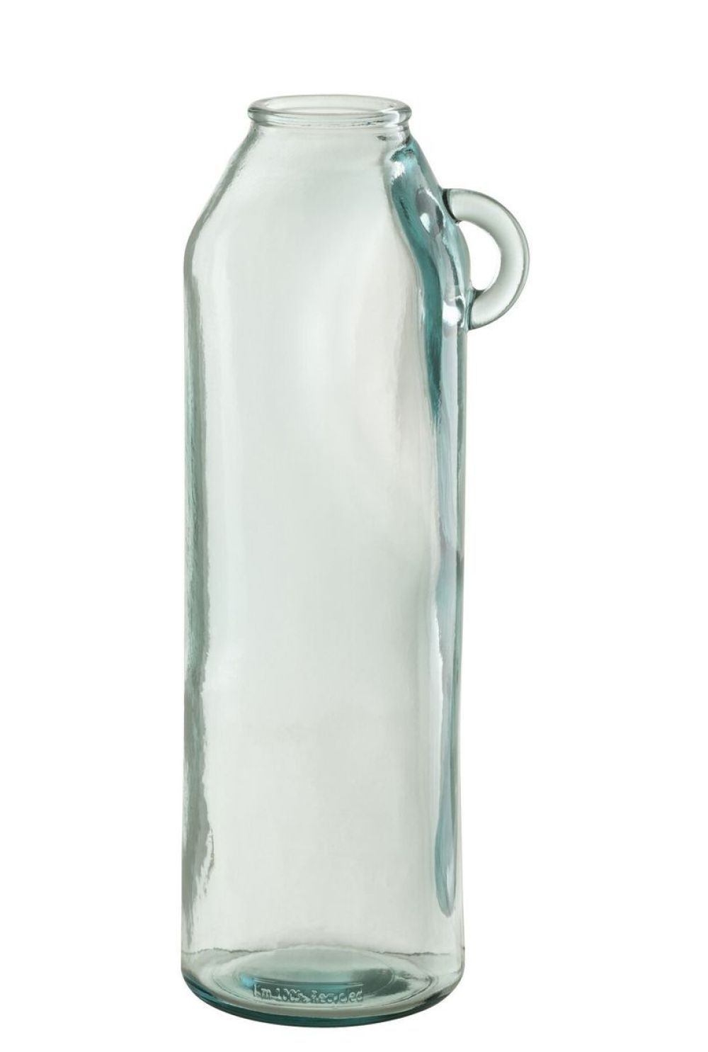Skleněná váza z recyklovaného skla s ouškem Weny - 14*14*45cm J-Line by Jolipa - LaHome - vintage dekorace