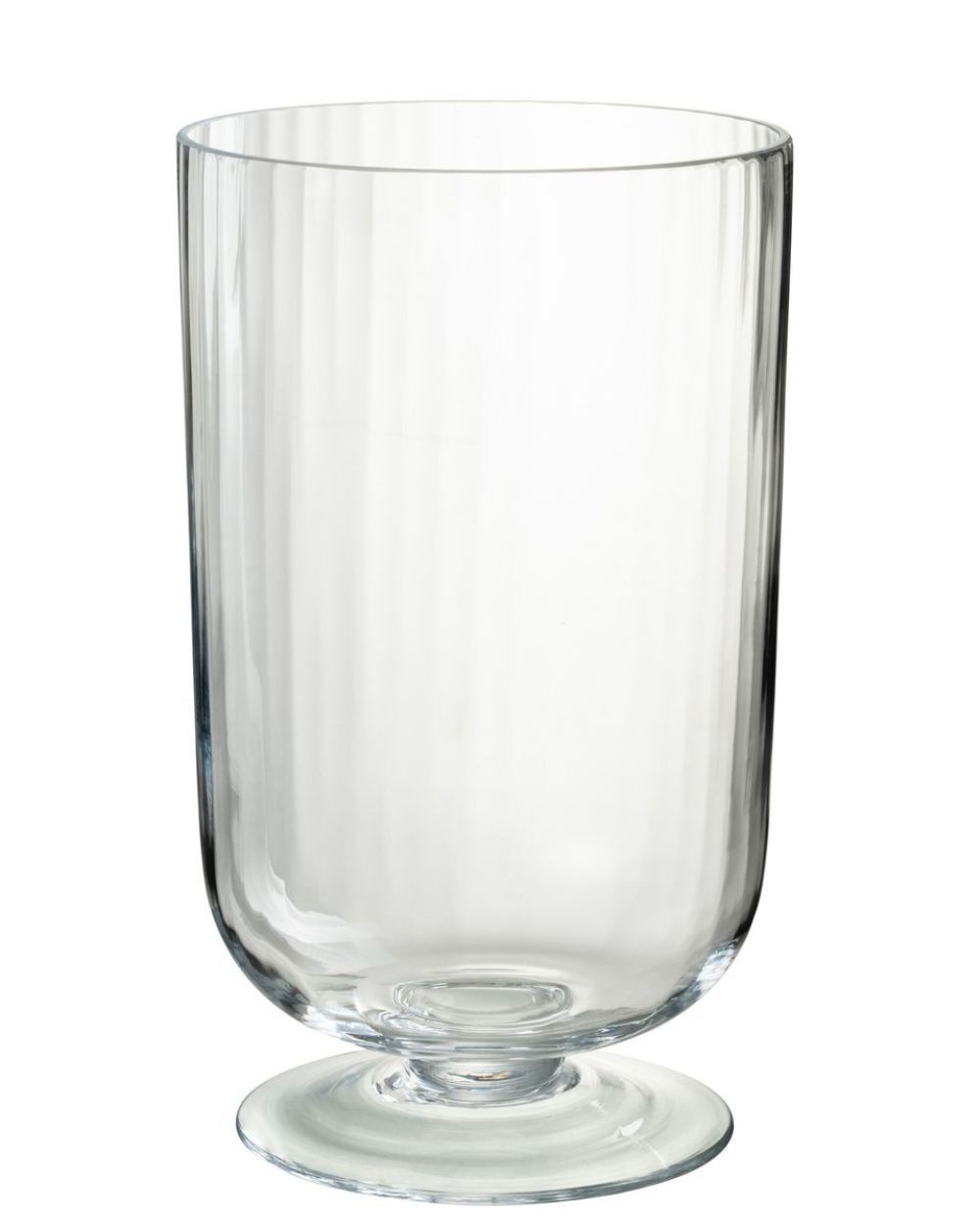 Transparentní skleněná váza na noze Hurricane Lines - Ø 22*39 cm J-Line by Jolipa - LaHome - vintage dekorace