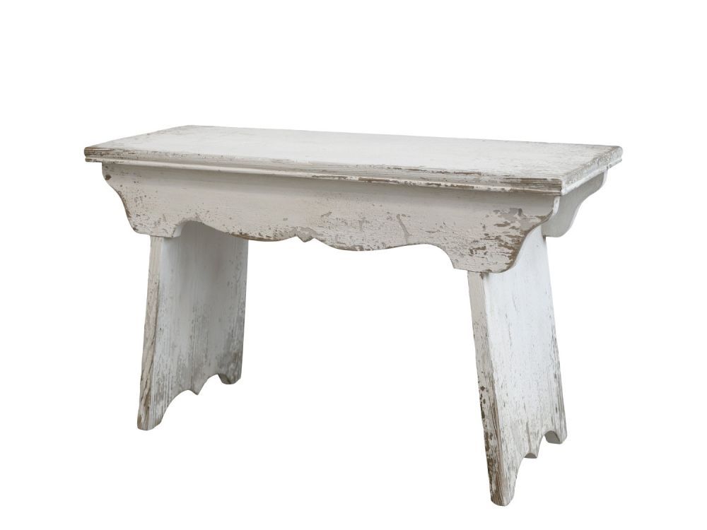 Bílá antik dřevěná stolička Old French - 80*38*48cm Chic Antique - LaHome - vintage dekorace