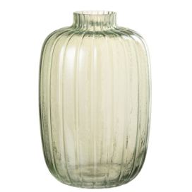 Zelená skleněná váza s úzkým hrdlem Junna L - Ø 20*30 cm J-Line by Jolipa