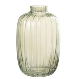 Zelená skleněná váza s úzkým hrdlem Junna M - Ø 16*25 cm J-Line by Jolipa