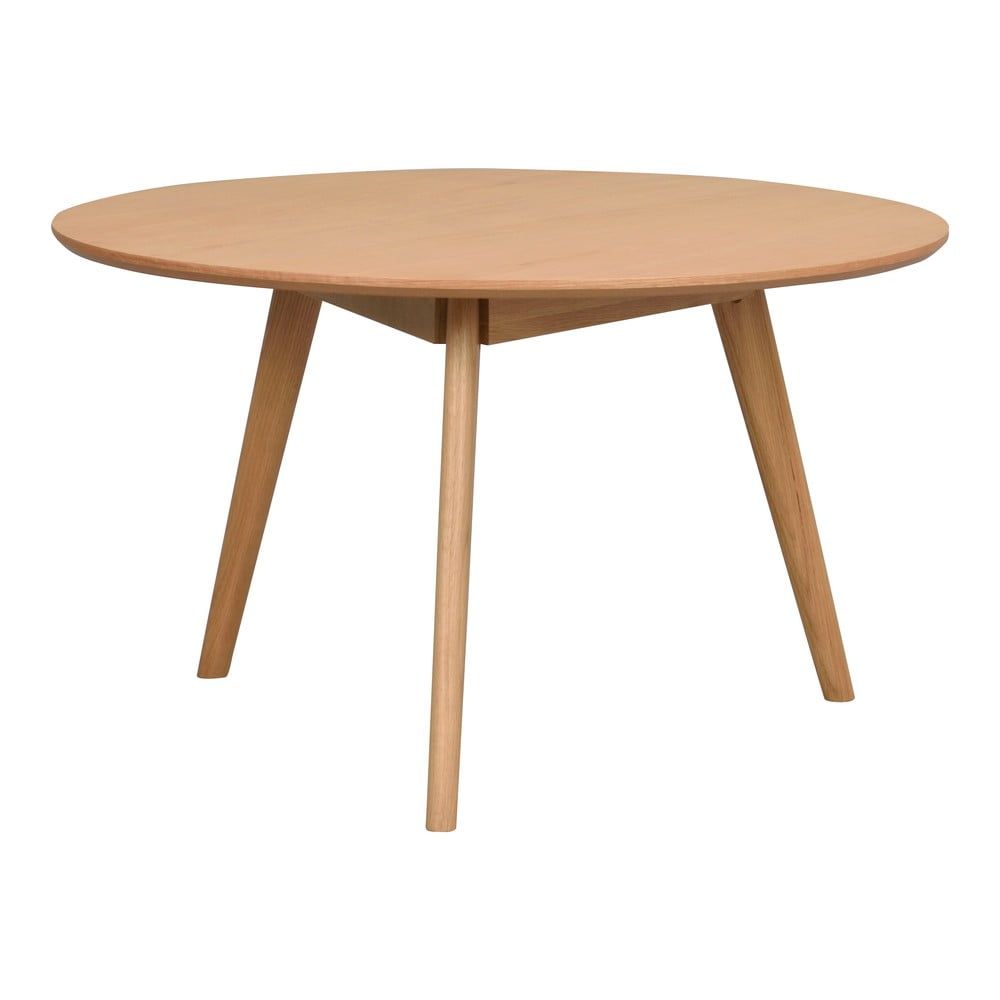 Kulatý konferenční stolek v dekoru dubu v přírodní barvě 90x90 cm Yumi - Rowico - Bonami.cz