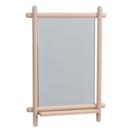 Nástěnné zrcadlo s poličkou  s dřevěným rámem 52x74 cm Milford - Rowico Bonami.cz