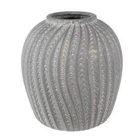 Šedá cementová dekorativní váza M - Ø 20*20 cm Clayre & Eef
