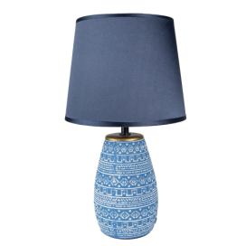 Modrá stolní lampa s keramickou základnou Etnie - Ø 20*35 cm E27/max 1*60W Clayre & Eef