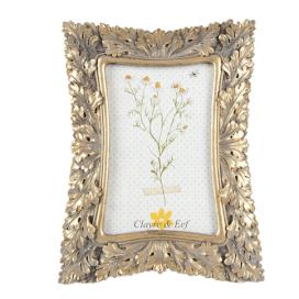 Zlatý antik fotorámeček s listy - 16*2*21 cm / 10*15 cm Clayre & Eef LaHome - vintage dekorace