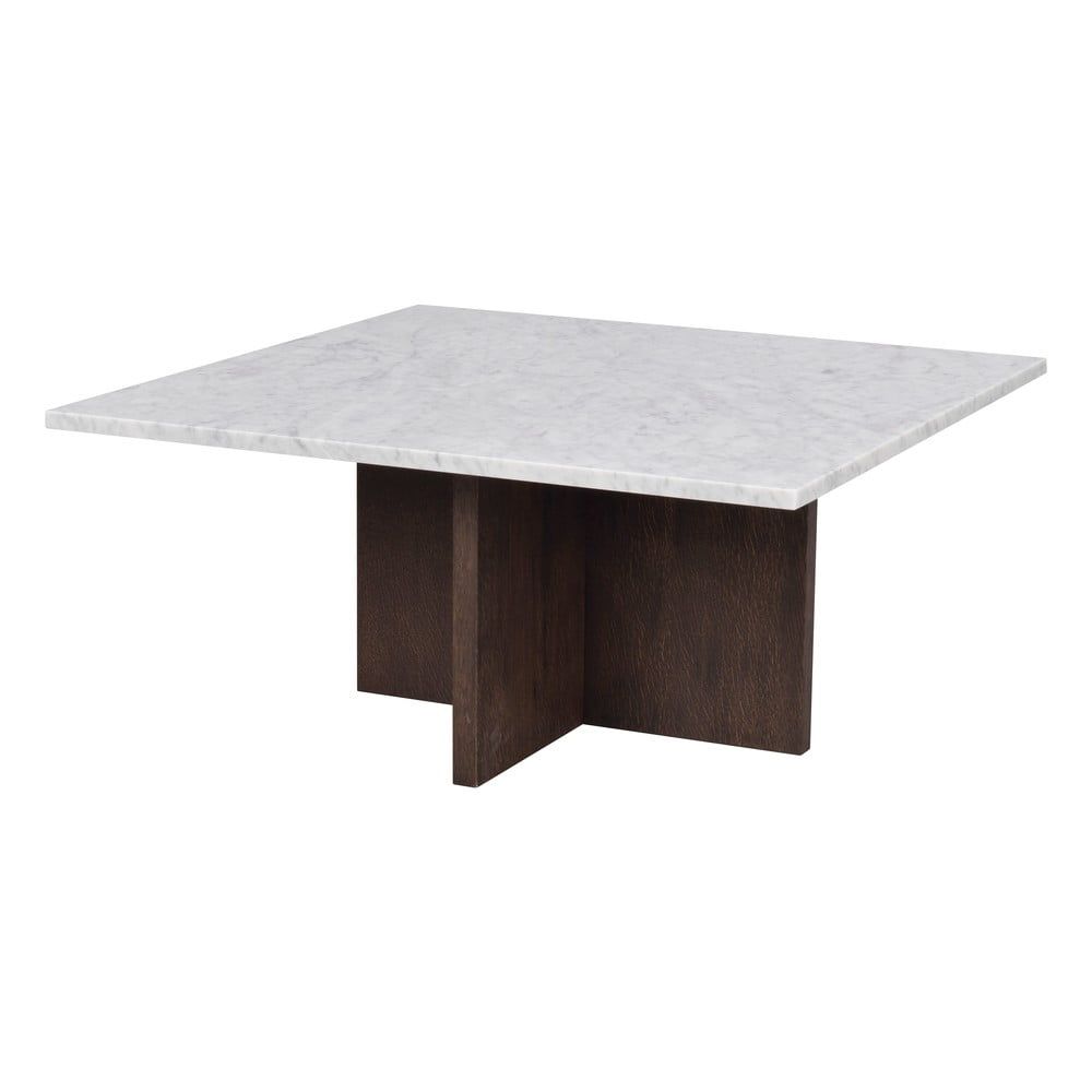 Bílo-hnědý mramorový konferenční stolek 90x90 cm Brooksville - Rowico - Bonami.cz