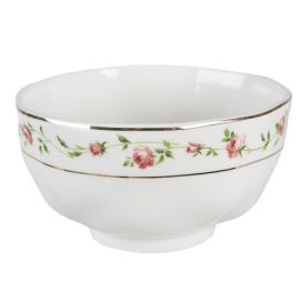 Porcelánová miska na polévku s růžičkami Cutty Rose - ∅ 11*6 cm / 300 ml Clayre & Eef