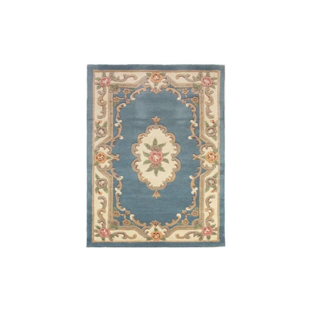 Modrý vlněný koberec Flair Rugs Aubusson, 150 x 240 cm - Bonami.cz