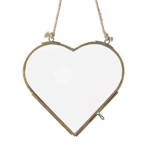 Bronzový antik závěsný fotorámeček ve tvaru srdce Heart - 15*15*1cm Light & Living LaHome - vintage dekorace