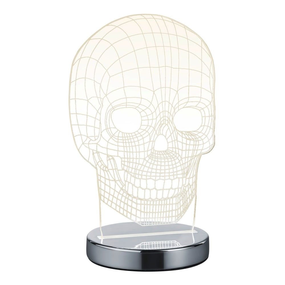 LED stolní lampa v leskle stříbrné barvě (výška 21 cm) Skull – Trio - Bonami.cz