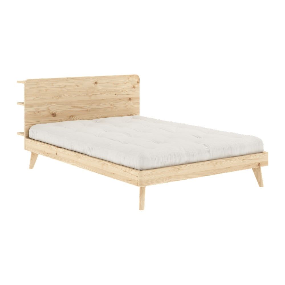 Dvoulůžková postel z borovicového dřeva s roštem 140x200 cm Retreat – Karup Design - Bonami.cz
