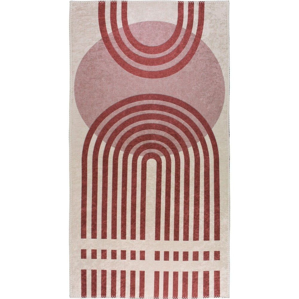 Červeno-bílý pratelný koberec běhoun 80x200 cm – Vitaus - Bonami.cz
