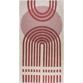Červeno-bílý pratelný koberec běhoun 80x200 cm – Vitaus Bonami.cz