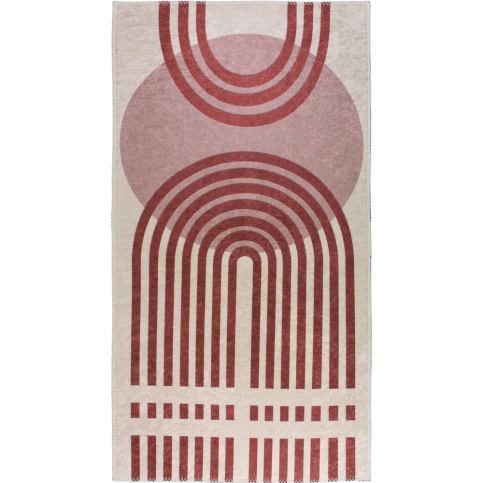 Červeno-bílý pratelný koberec běhoun 80x200 cm – Vitaus Bonami.cz