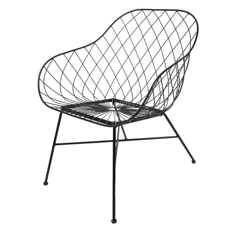 Černá kovová jídelní židle / křeslo Ammy - 66*64*80 cm Clayre & Eef - LaHome - vintage dekorace