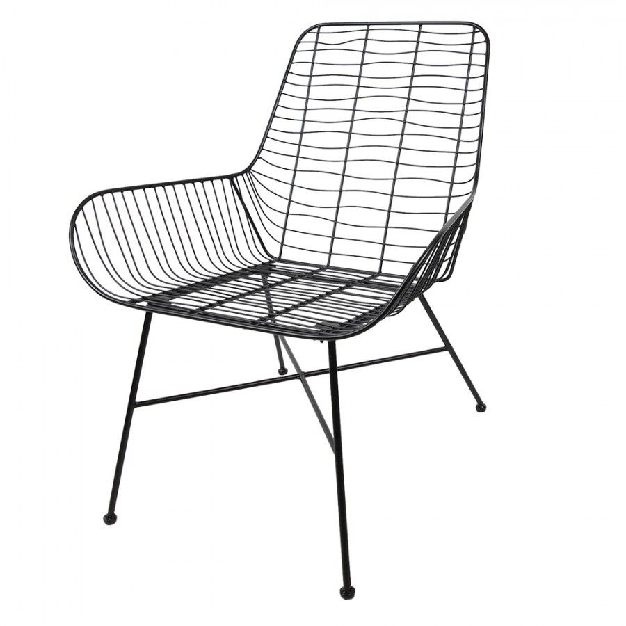 Černá kovová jídelní židle / křeslo Anny - 67*63*78 cm Clayre & Eef - LaHome - vintage dekorace