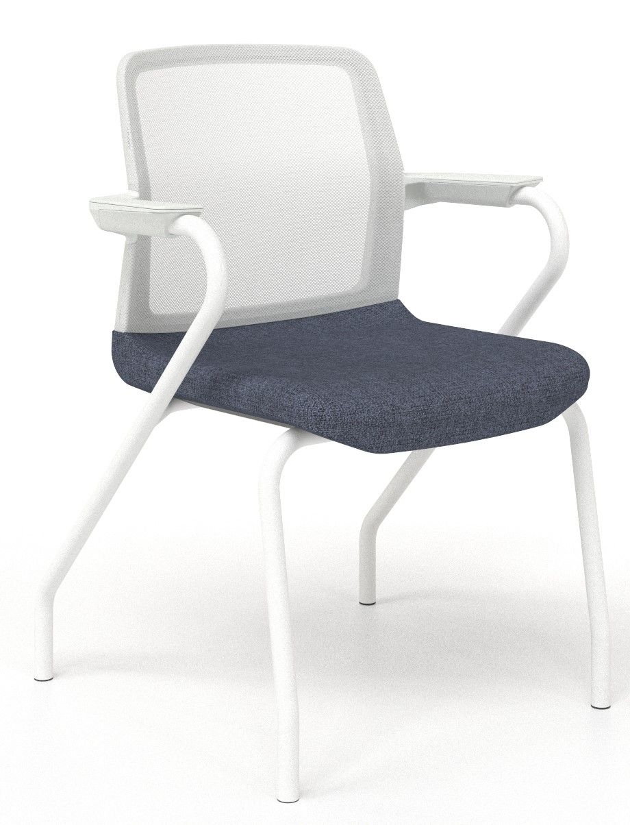 NARBUTAS - Židle WIND SWA304 s bílým rámem a lakovanou podnoží - 