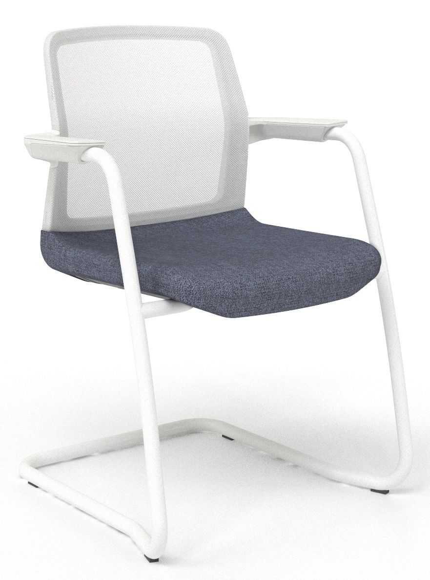 NARBUTAS - Židle WIND SWA324 s bílým rámem a lakovanou podnoží - 