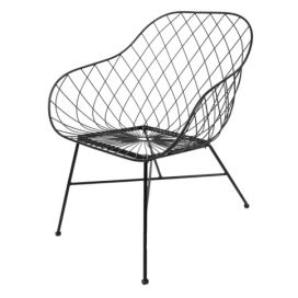 Černá kovová jídelní židle / křeslo Ammy - 66*64*80 cm Clayre & Eef