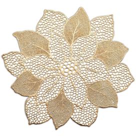 Zeller Prostírání FLOWER, zlatá barva, 43 cm