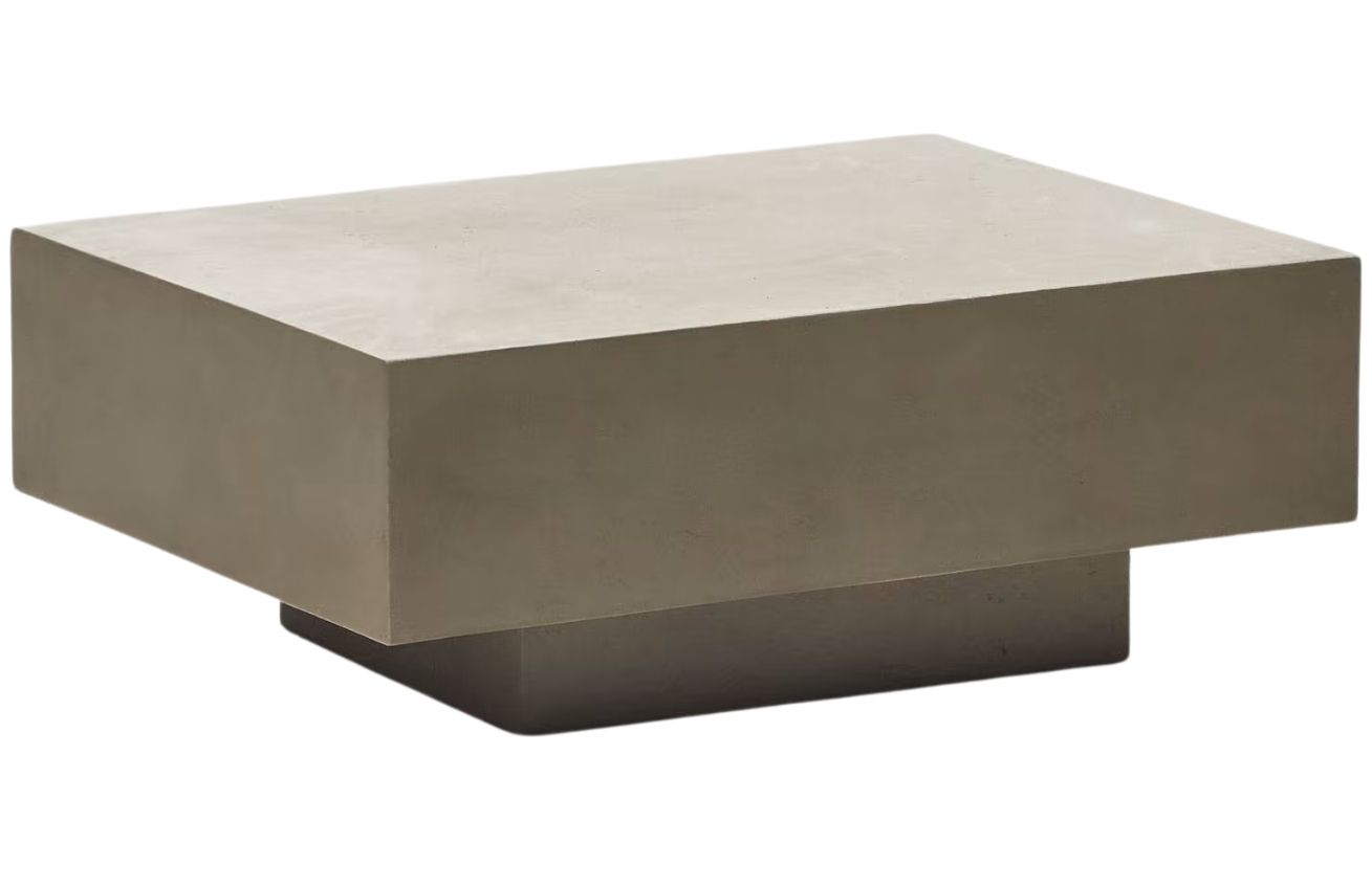 Šedý cementový konferenční stolek Kave Home Rustella 80 x 60 cm - Designovynabytek.cz