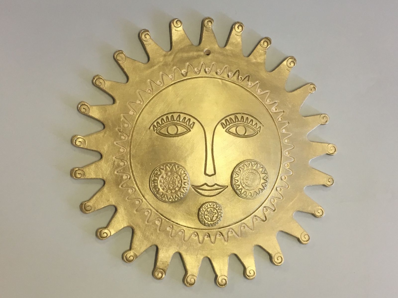 Slunce \"mayské\" zlaté Keramika Andreas - Keramika Andreas