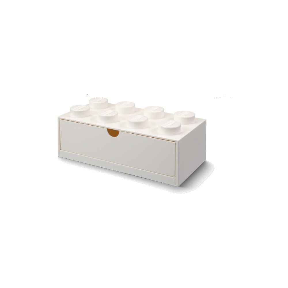 Bílý stolní box se zásuvkou LEGO® Brick, 31,6 x 11,3 cm - Bonami.cz