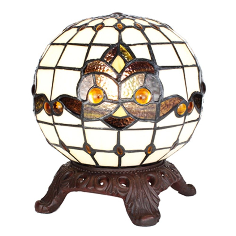 Stolní lampa Tiffany ve tvaru koule Gullia - Ø 20*25 cm E14/max 1*25W Clayre & Eef - LaHome - vintage dekorace