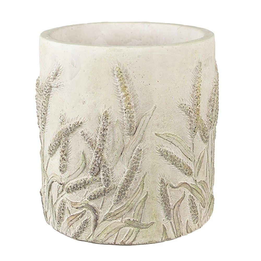 Cementový obal na květináč s jitrocelem Plantain M - Ø 17*17 cm Clayre & Eef - LaHome - vintage dekorace