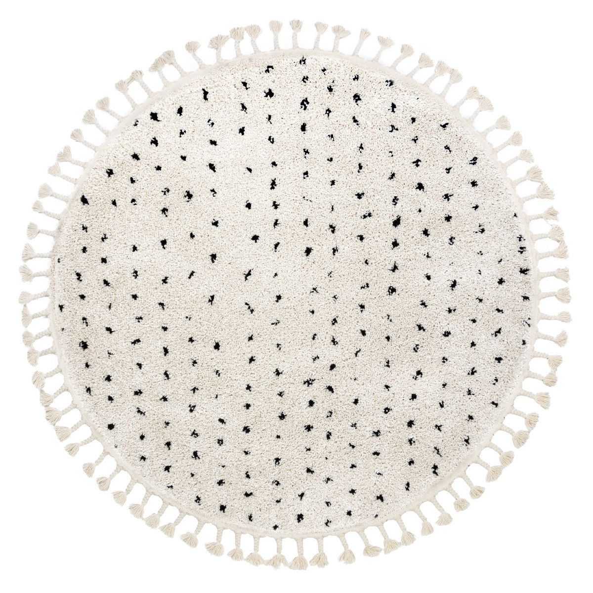Dywany Łuszczów Kusový koberec Berber Syla B752 dots cream kruh - 120x120 (průměr) kruh cm - Mujkoberec.cz