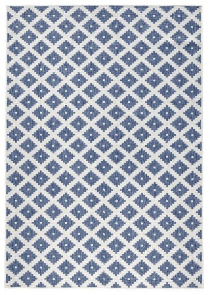 NORTHRUGS - Hanse Home koberce Kusový koberec Twin-Wendeteppiche 103128 blau creme – na ven i na doma - 80x150 cm - Mujkoberec.cz