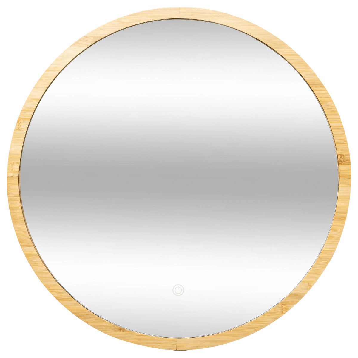 5five Simply Smart Koupelnové zrcadlo s LED podsvícením, bambusový rám, O 57 cm - EDAXO.CZ s.r.o.