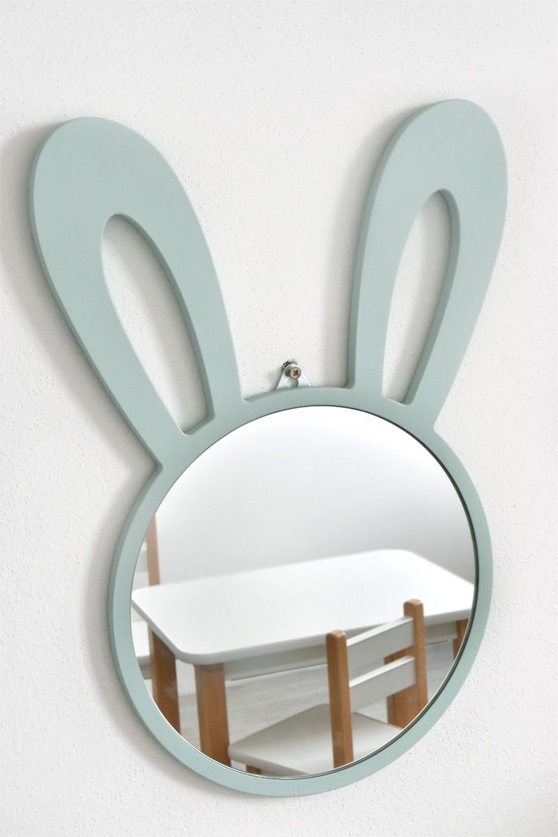 Vingo Dětské zrcadlo králíček - 39 x 54 cm Barva: bílá - Vingo