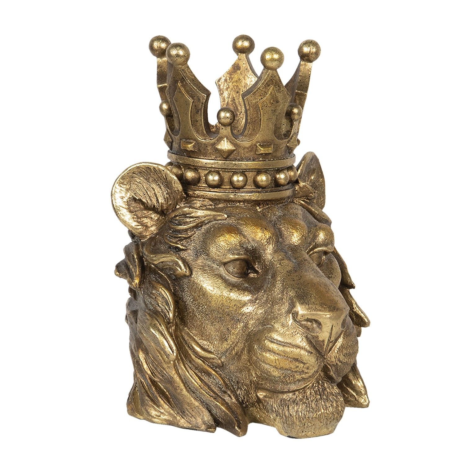 Dekorační socha Lví hlava - 23*21*29 cm Clayre & Eef - LaHome - vintage dekorace