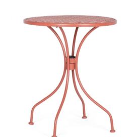 BIZZOTTO kulatý zahradní kovový stůl LIZETTE červený ø60 cm