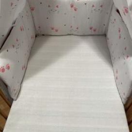 SDS Mantinel do postýlky Kočičky bílá Bavlna/Polyester, 195/28 cm