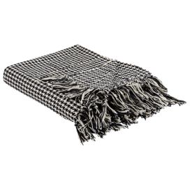 Bavlněná deka 125 x 150 cm černá/ bílá DAMEK