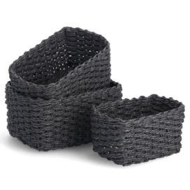 Zeller Úložné košíky, 3 kusy, černá barva