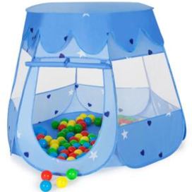 Tectake 400951 dětský hrací stan se 100 míčky - modrá