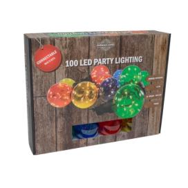 HIT Party osvětlení 10x barevná koule s časovačem 100LED 4,5m
